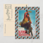  Ski Poster, Val d'Aosta, Italië Briefkaart (Voorkant / Achterkant)