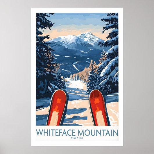 Ski-poster Whiteface Mountain Ski-resort 1 Poster (Voorkant)