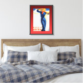 Ski-poster, winter in Oostenrijk Canvas Afdruk (Insitu (Slaapkamer))
