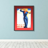 Ski-poster, winter in Oostenrijk Canvas Afdruk (Insitu (Houten vloer))