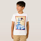ski-posters, skijumper en dennenbomen t-shirt (Voorkant volledig)