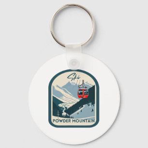 Ski Powder Mountain Retro Vintage Powder Mountain Sleutelhanger