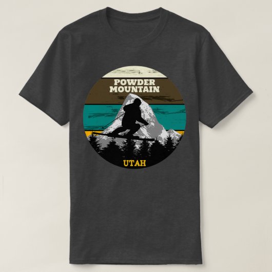 Ski Powder Mountain Ski Slopes Utah T-shirt (Design voorkant)