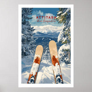 Ski Print Attitash New Hampshire 1