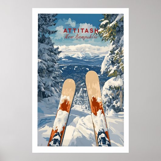 Ski Print Attitash New Hampshire 1 (Voorkant)