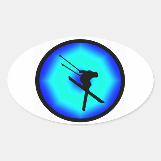 SKI PURE SNEEUW OVALE STICKER (Voorkant)