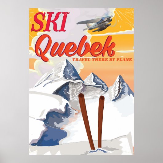 Ski Quebec vakantie poster. Poster (Voorkant)