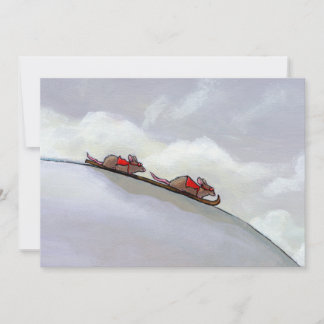 Ski racende ratten maken paardenkunst met schilder