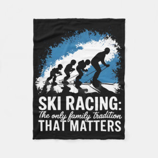 Ski Racing De Enige Familie Tradities Alpineskiën Fleece Deken