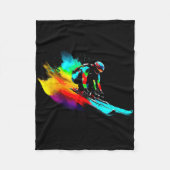 Ski Racing Rainbow Fleece Deken (Voorkant)
