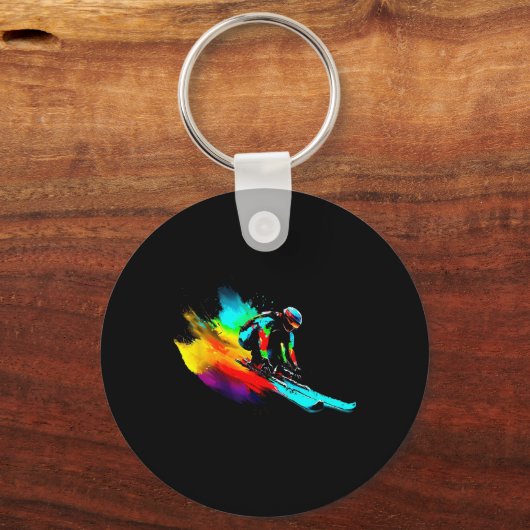 Ski Racing Rainbow Sleutelhanger (Voorkant)