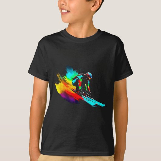 Ski Racing Rainbow T-shirt (Voorkant)