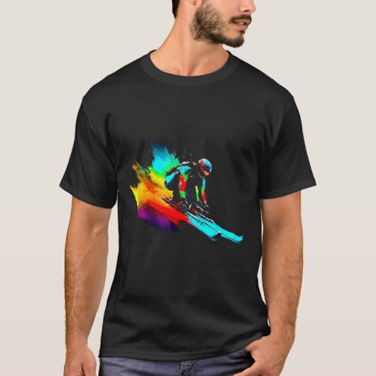 Ski Racing Rainbow T-shirt (Voorkant)