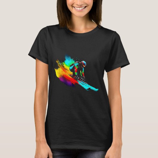 Ski Racing Rainbow T-shirt (Voorkant)