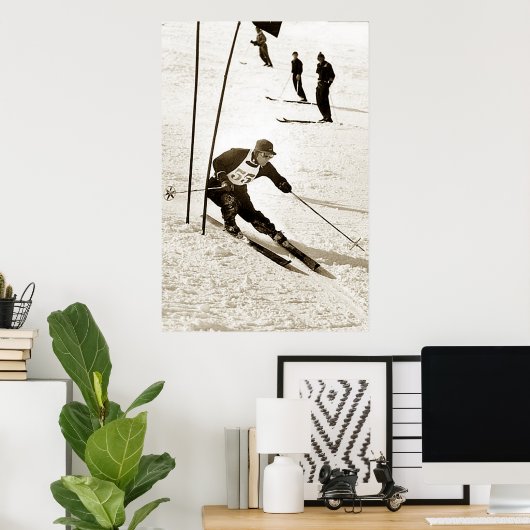 Ski Racing Slalom Skiing Sportdownhill Skiing Poster (Thuiskantoor)