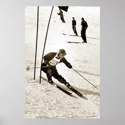 Ski Racing Slalom Skiing Sportdownhill Skiing Poster (Voorkant)