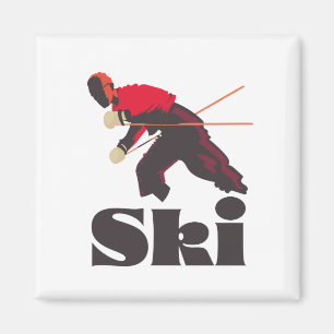 Ski reisposter ansichtkaart sleutelhanger magneet