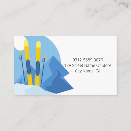 Ski Rental Sjabloon Visitekaartje (Achterkant)