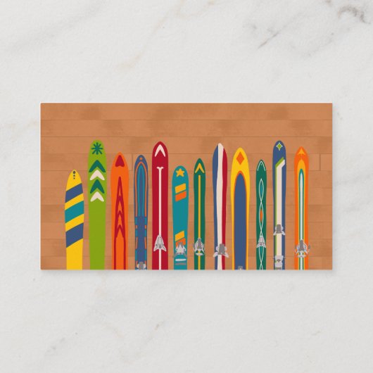 Ski Rentals Skiing Instructors Custom Visitekaartje (Achterkant)
