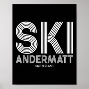 Ski Resort Andermatt Zwitserse Alpen Skien Zwitser Poster
