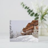 Ski resort chalet briefkaart (Staand voorkant)