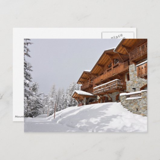 Ski resort chalet briefkaart (Voorkant / Achterkant)