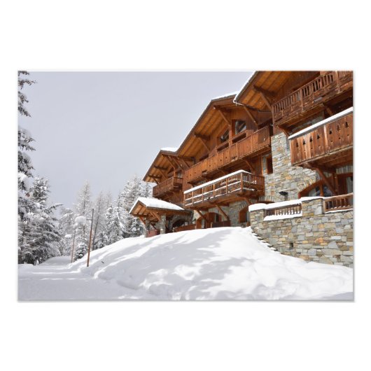 Ski resort chalet fotoprint foto afdruk (Voorkant)