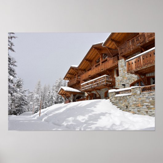 Ski resort chalet poster (Voorkant)