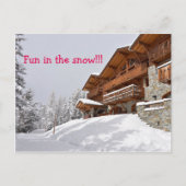 Ski resort chalet text briefkaart (Voorkant)