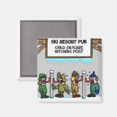 Ski Resort Child Daycare Magneet (Voorkant / Achterkant)