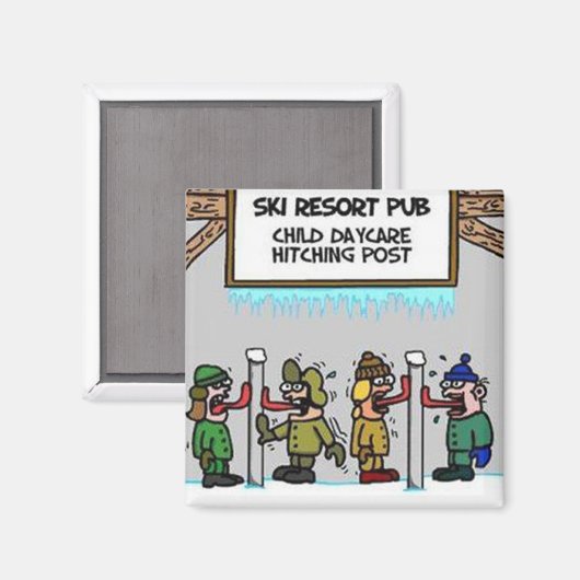 Ski Resort Child Daycare Magneet (Voorkant / Achterkant)