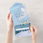 Ski Resort Wedding All In One Uitnodiging (Afscheurbaar)