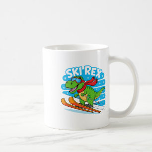 Ski Rex Grappige Skiende Dinosaur Winter Sport Ont Koffiemok