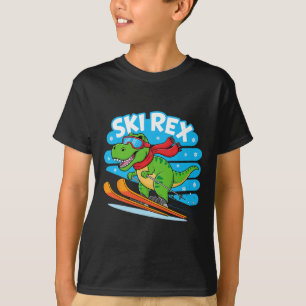 Ski Rex Grappige Skiende Dinosaur Winter Sport Ont T-shirt