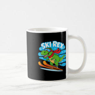 Ski Rex Grappige Skiende Dinosaur Winter Sporten D Koffiemok