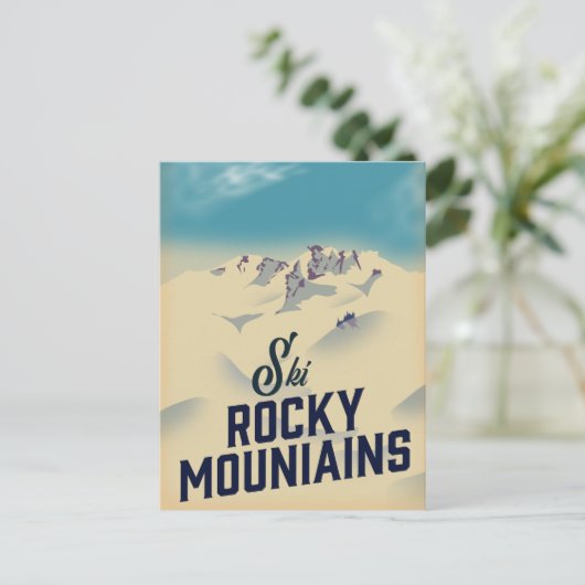 Ski Rocky Mountains USA Briefkaart (Staand voorkant)
