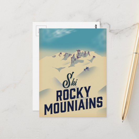Ski Rocky Mountains VS Briefkaart (Voorkant / Achterkant in situ)