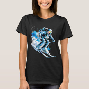 Ski ruimte wintersport skiën grappige skiër astron t-shirt
