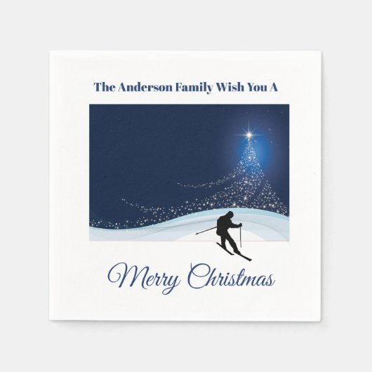 Ski run winter snow Christmas holiday festivities Servet (Voorkant)