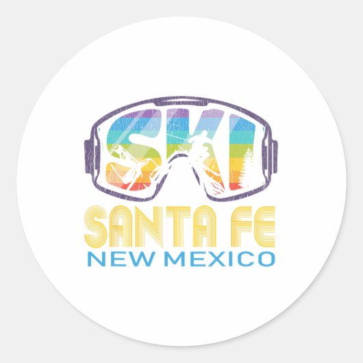 Ski Santa Fe New Mexico Skiing Vacation  Ronde Sticker (Voorkant)