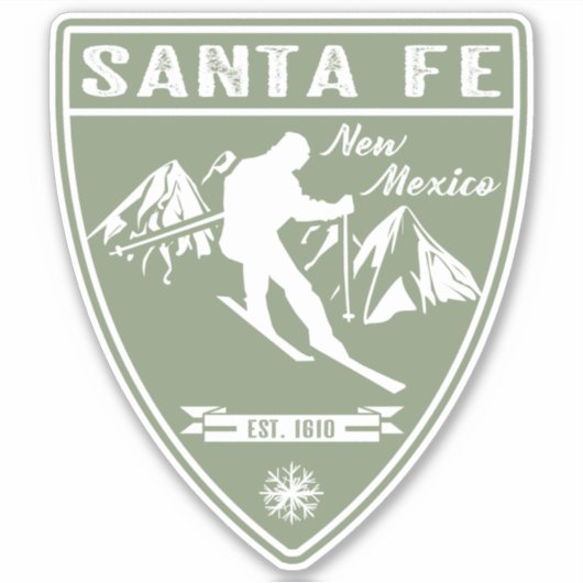 Ski Santa Fe New Mexico Sticker (Voorkant)