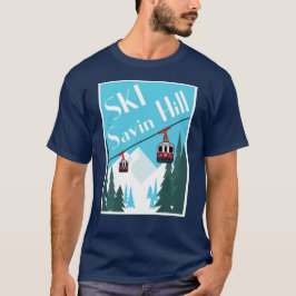 Ski Savin Hill Retro Ski Poster Style T-shirt