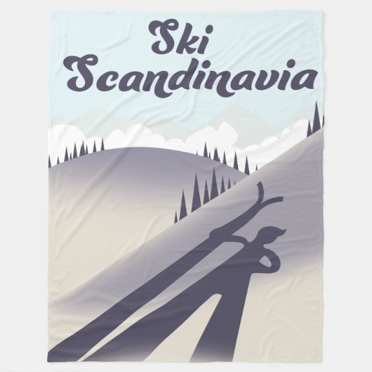 Ski Scandinavië Fleece Deken (Voorkant)