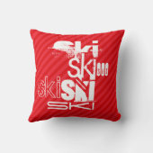 Ski; Scarlet Red Stripes Kussen (Achterkant)