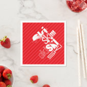 Ski; Scarlet Red Stripes Servetten (Insitu)