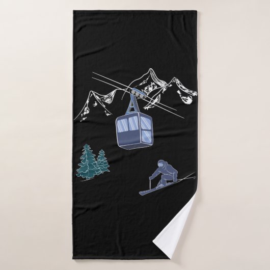 Ski Scene Winter Sports Badhanddoek (Badhanddoek)