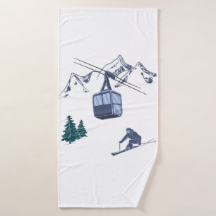 Ski Scene Winter Sports Badhanddoek