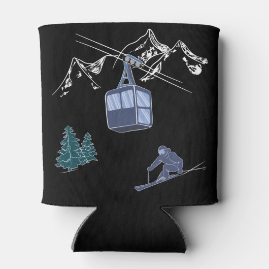 Ski Scene Winter Sports Blikjeskoeler (Achterkant)