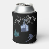 Ski Scene Winter Sports Blikjeskoeler (Blikje Achterkant)