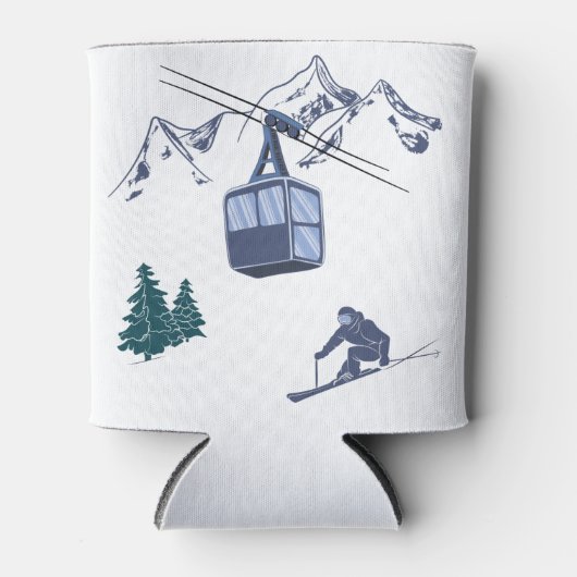 Ski Scene Winter Sports Blikjeskoeler (Voorkant)